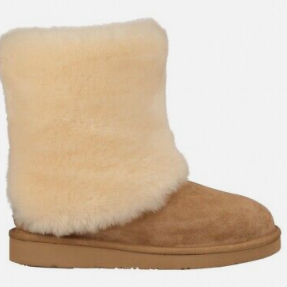 UGG® AUSTRALIA PATTEN CHESTNUT SHEEPSKIN SUEDE BOOTS 
#AUTHENTIC